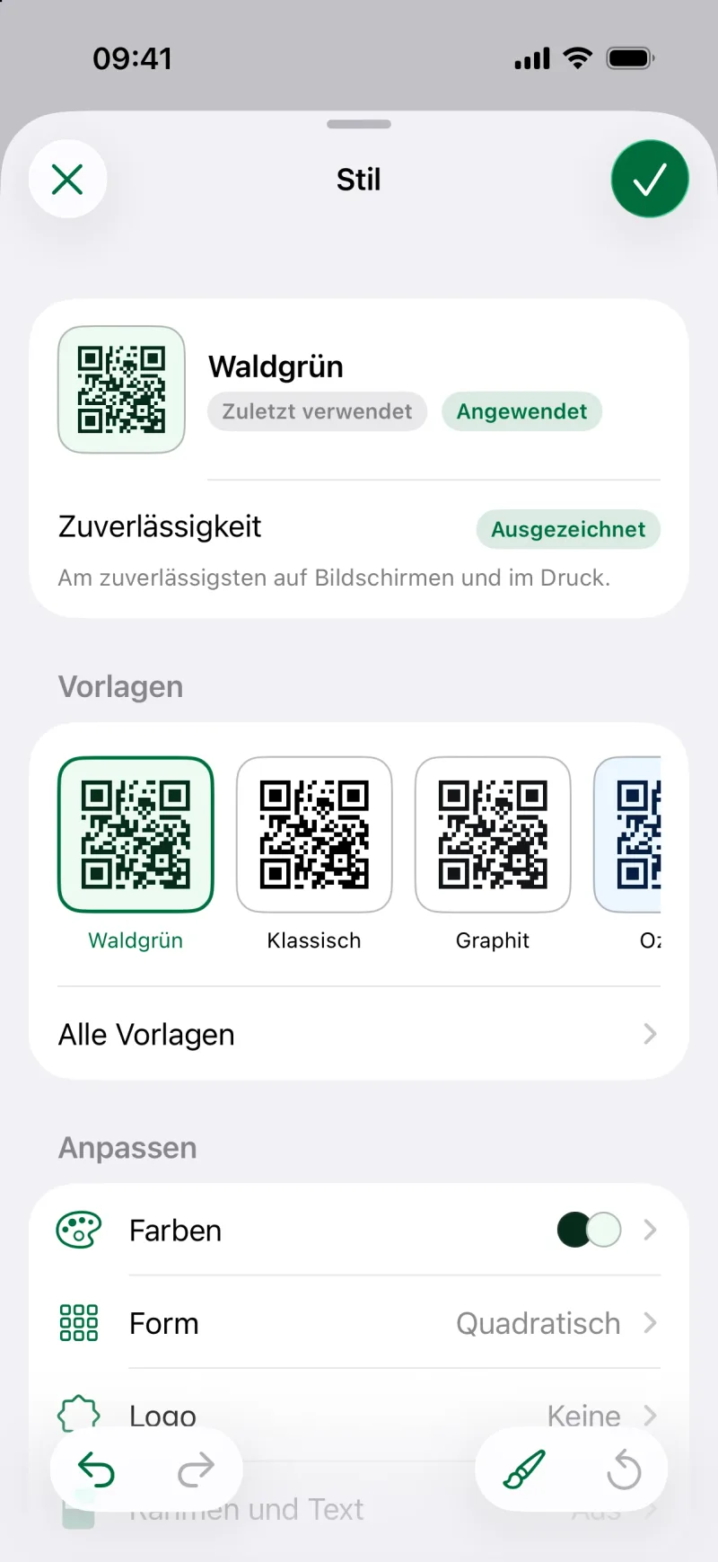 Stil eines QR-Codes anpassen