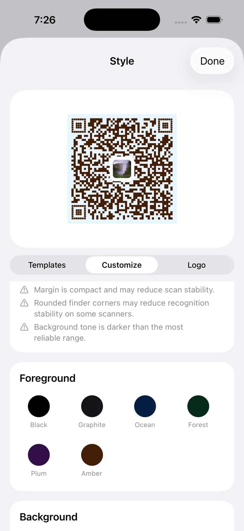 Style every code with templates and logos