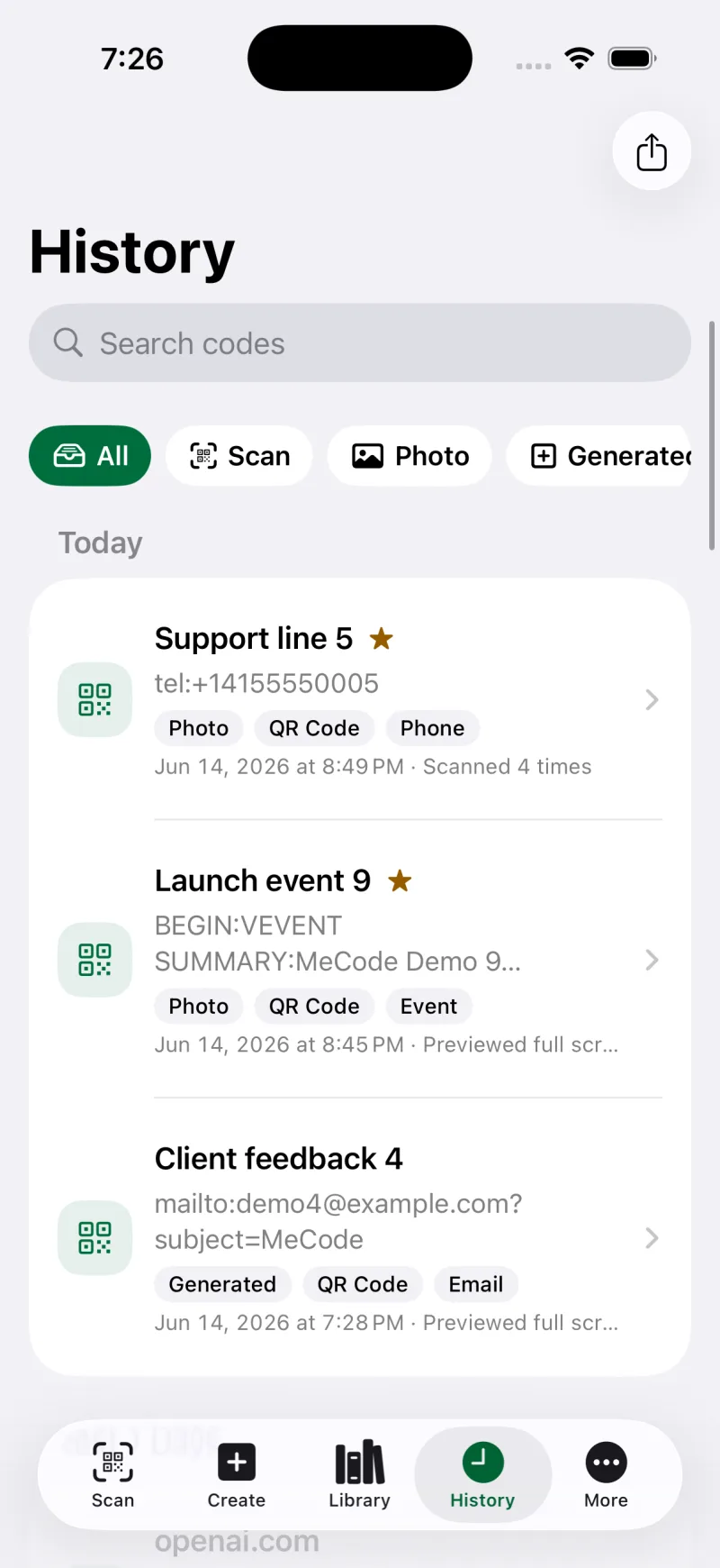 Browse and search scan history