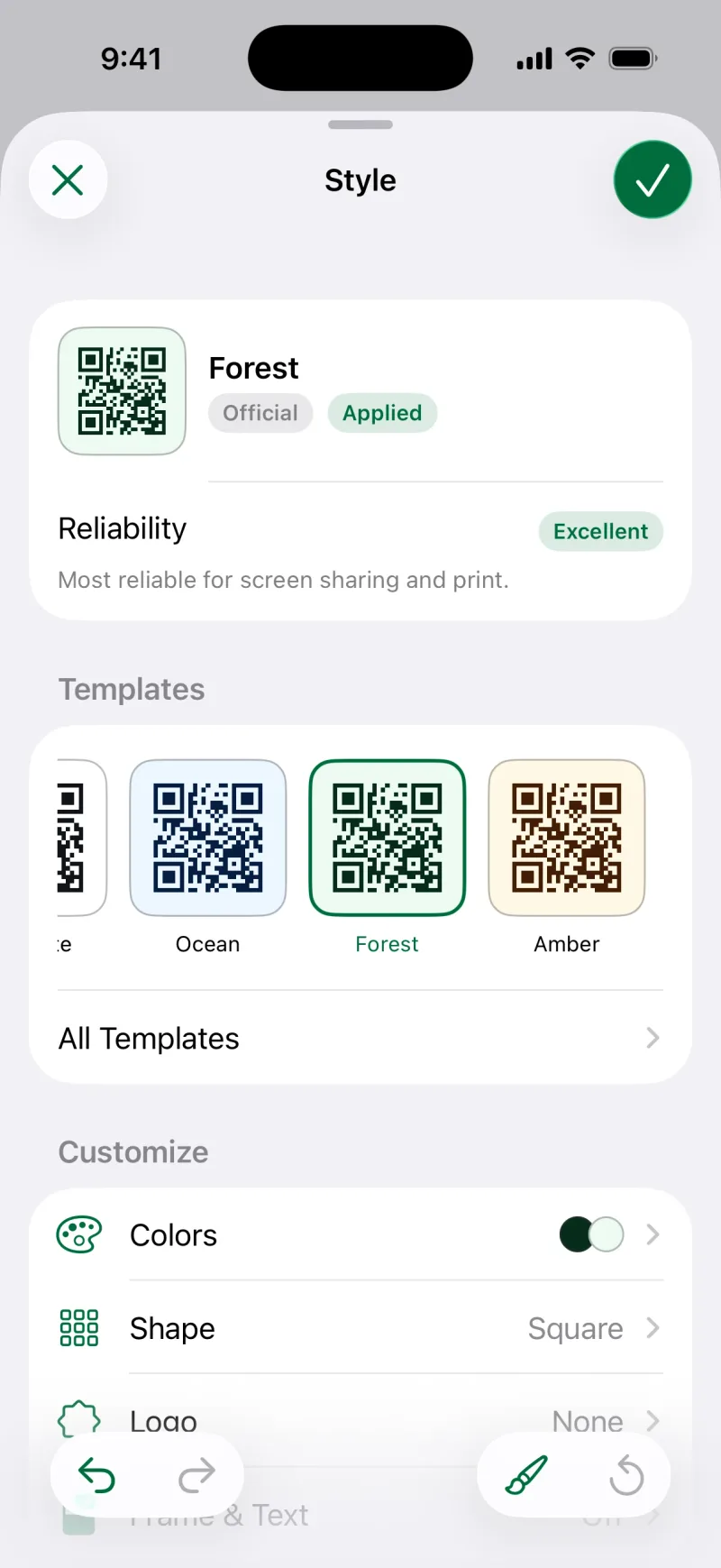 Customize a QR code style