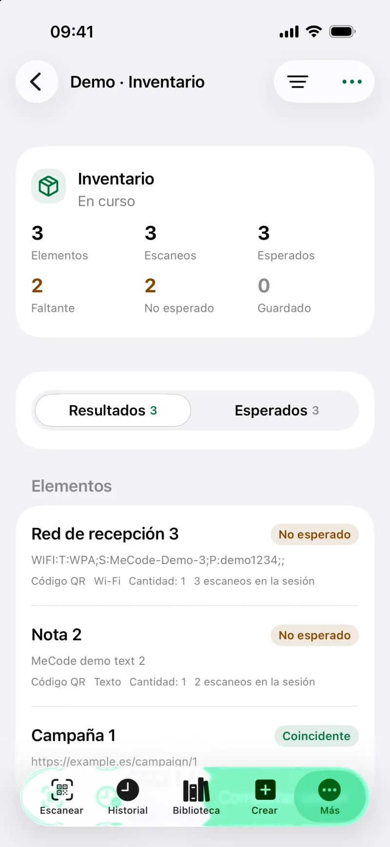 Revisar los resultados de una sesión de escaneo