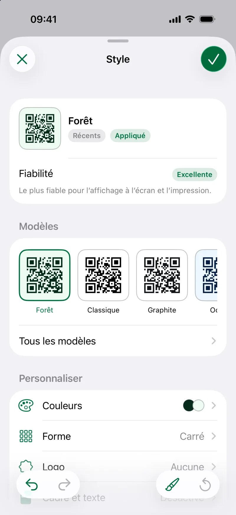 Personnaliser le style d’un code QR