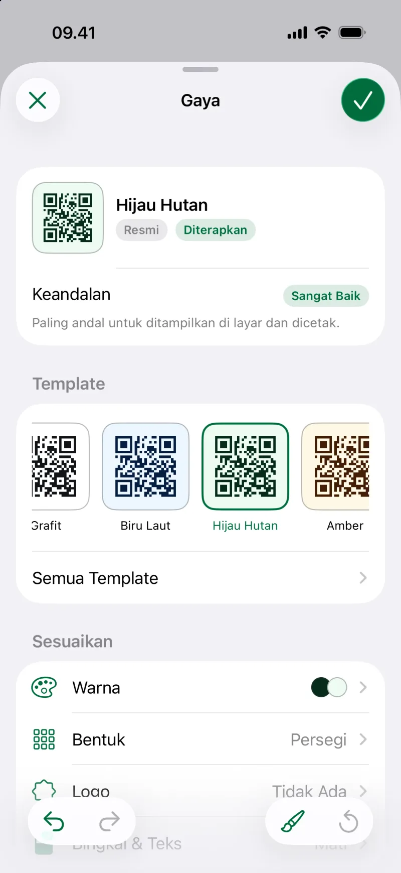 Sesuaikan gaya kode QR
