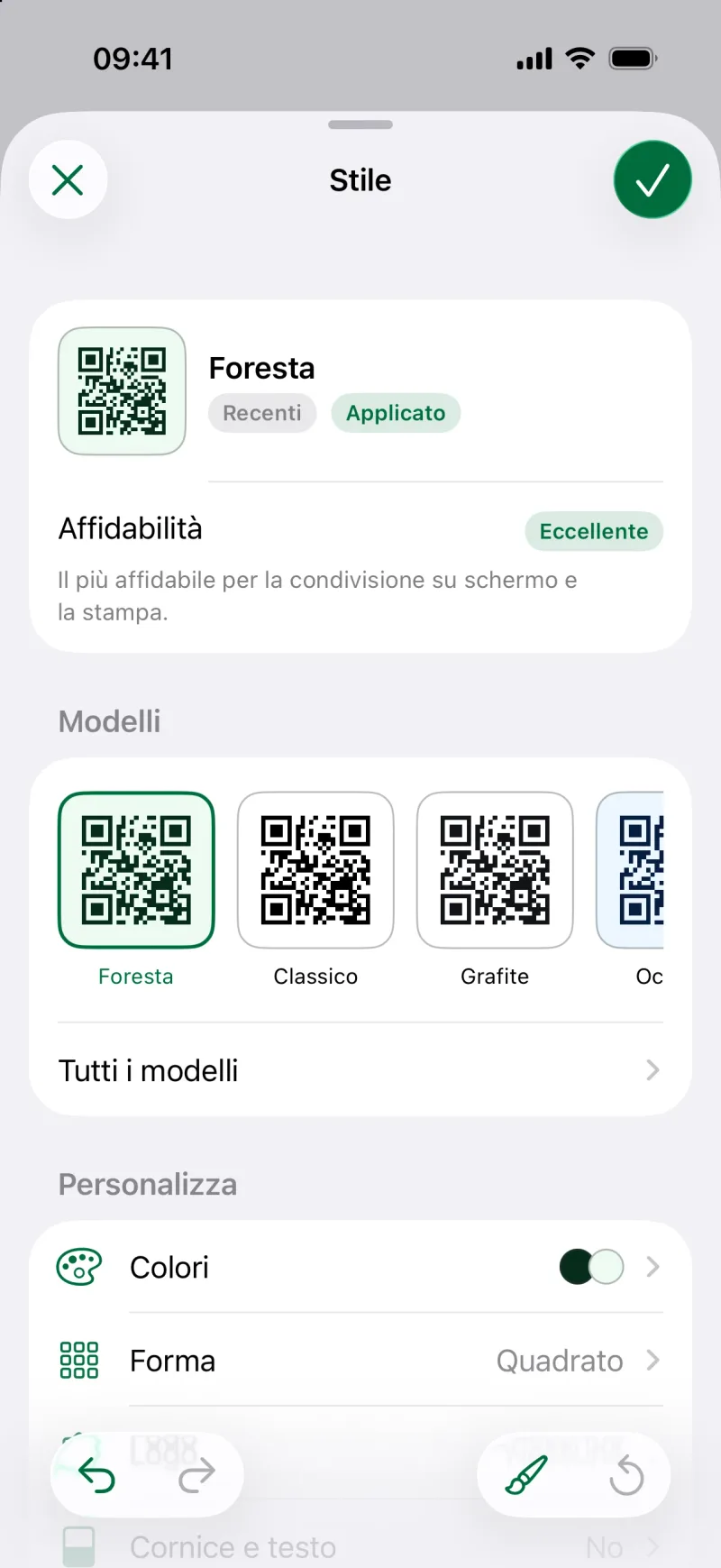 Personalizza lo stile di un codice QR