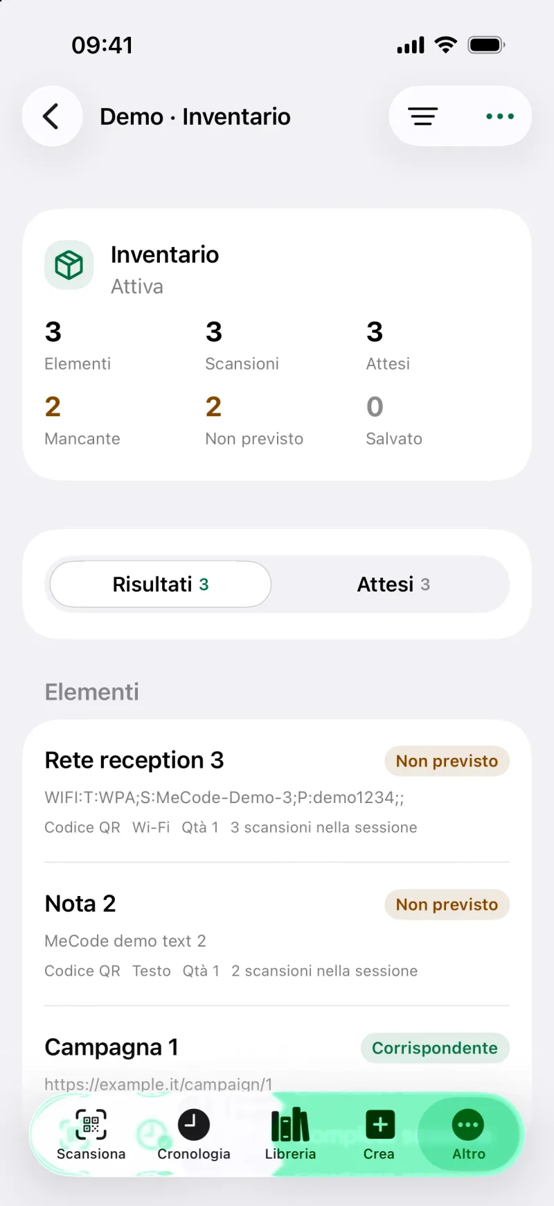 Rivedere i risultati di una sessione di scansione