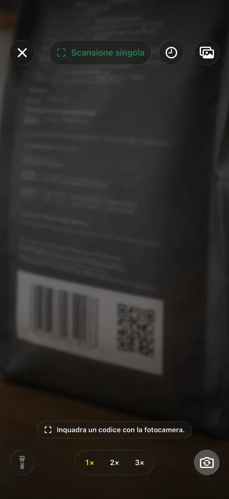 Scansiona codici QR, codici a barre e codici prodotto con la fotocamera