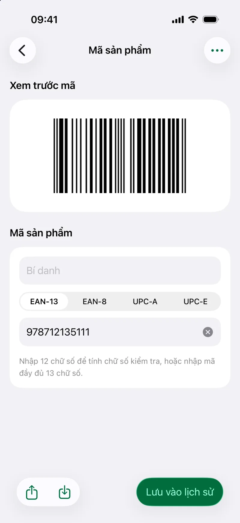 Tạo mã vạch