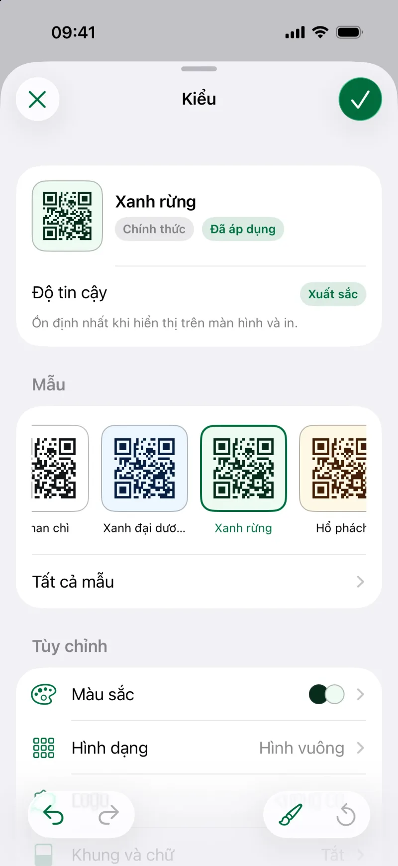 Tùy chỉnh kiểu mã QR